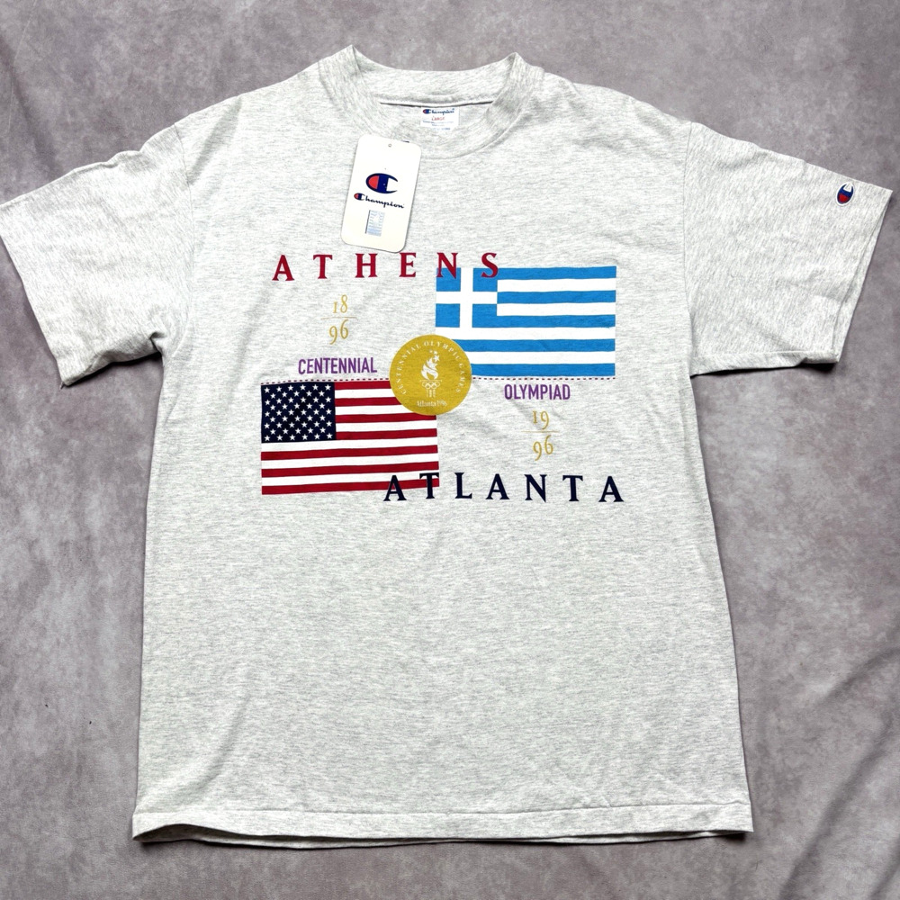 Vintage Champion USA Made Atlanta 1996 Olympics Single Stitch T-Shirt NWT Large